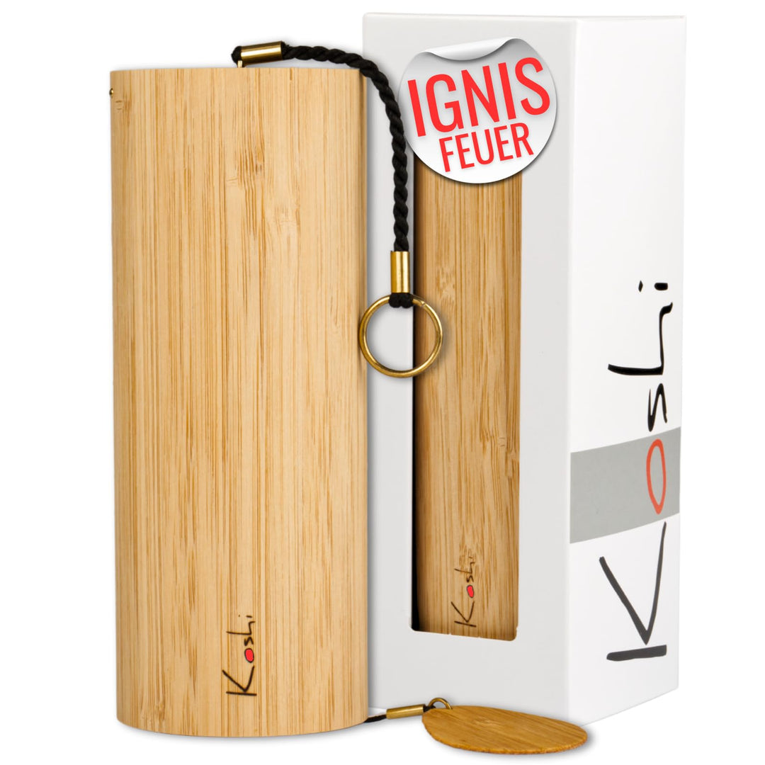 Koshi Klangspiel Feuer- IGNIS Windspiel - Wind Chime Bambus - Für Yoga Meditation Garten Ignis / Feu