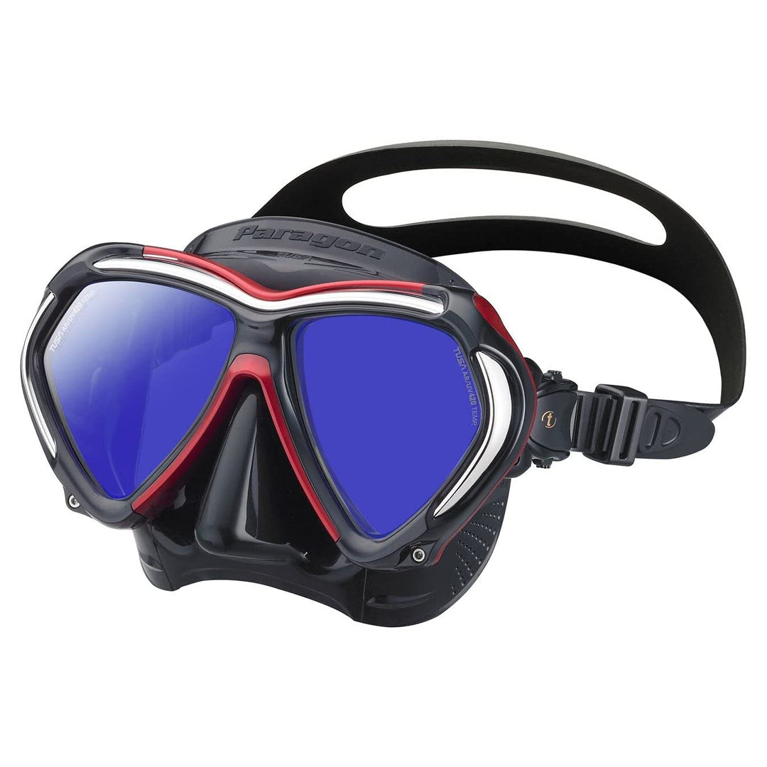 TUSA Paragon M2001SQB - Profi Tauchermaske schwarz/rot, schwarz/rot