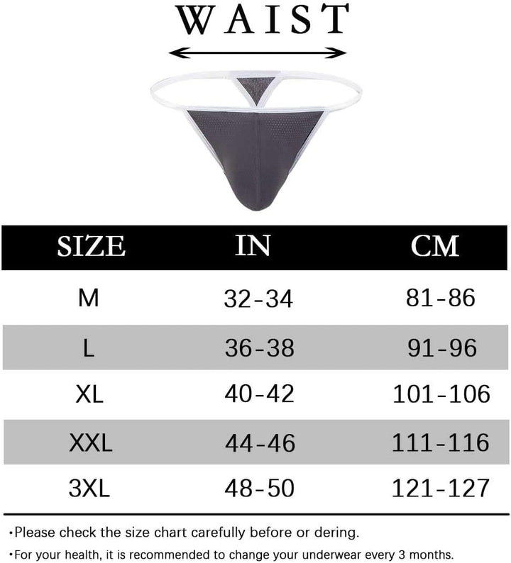 BIATWOWR Männer Niedriger Tangaslip mit Netz, Sexy, Grosse Taschen, Elastisch und Weich Underwears L