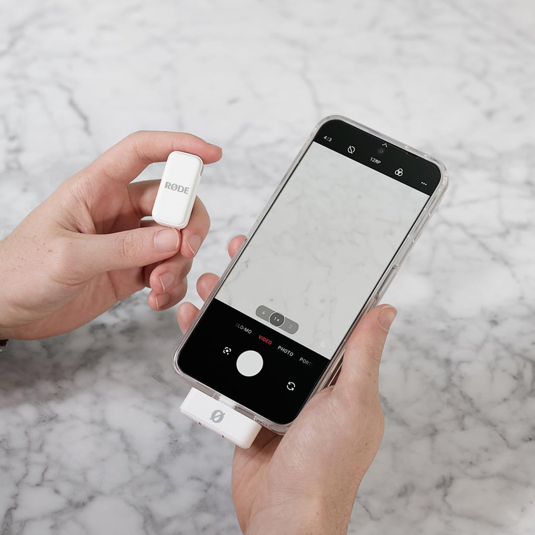 Rode Wireless Micro Drahtloses Mikrofon-System IOS Light-ning Weiss mit keepdrum Netzteil