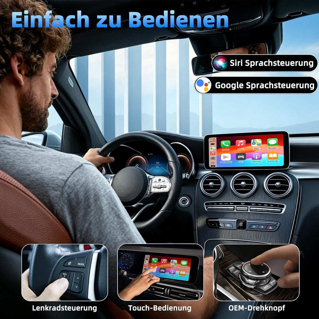 Carplay Wireless Adapter, 2-In-1 Mini Apple Wireless Carplay Adapter, USB-C/A 2026 Car Play Adapter