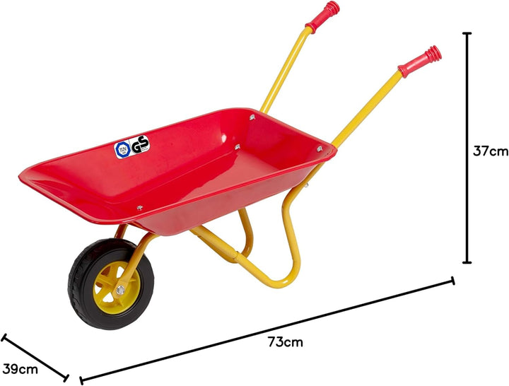 Izzy Metall Kinderschubkarre, Kinder ab 2 Jahren, Schubkarre für den Garten Gummi Sicherheitsgriffe
