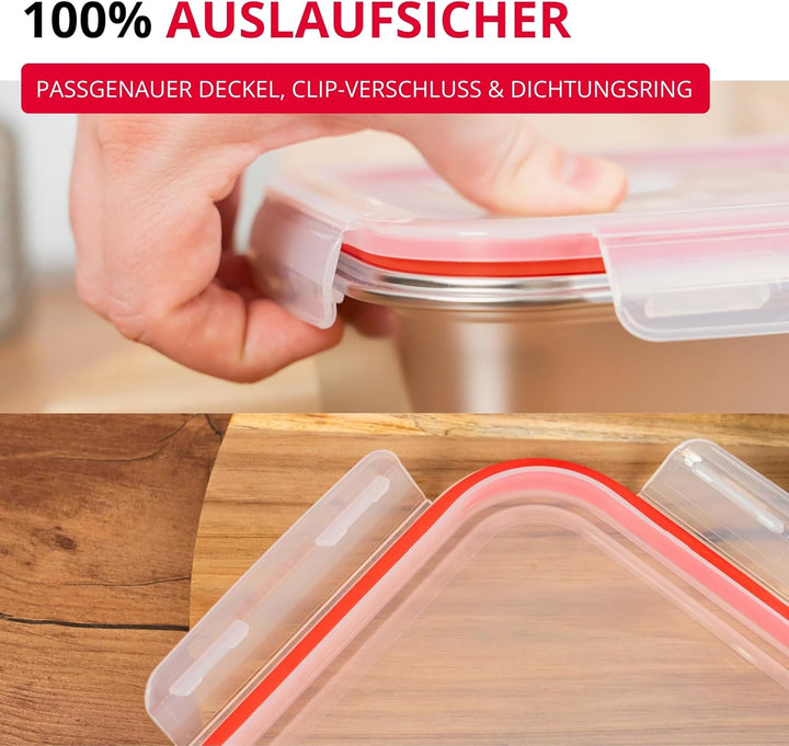 Westmark Edelstahl Lunchbox – Auslaufsichere Brotdose – Mikrowellen- & Ofenfest, BPA-frei – Bento Bo