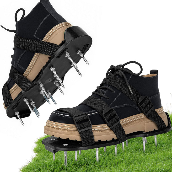 Rasenbelüfter Schuhe Nagelschuhe mit Klettverschluss Verstellbare Gurte für Rasen belüften Professio
