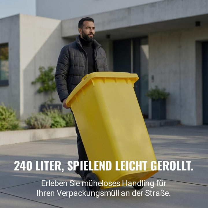plasteo® Mülltonne Abfalltonne Reststofftonne Müllbehälter Mülleimer Made in Germany Für Strassenste