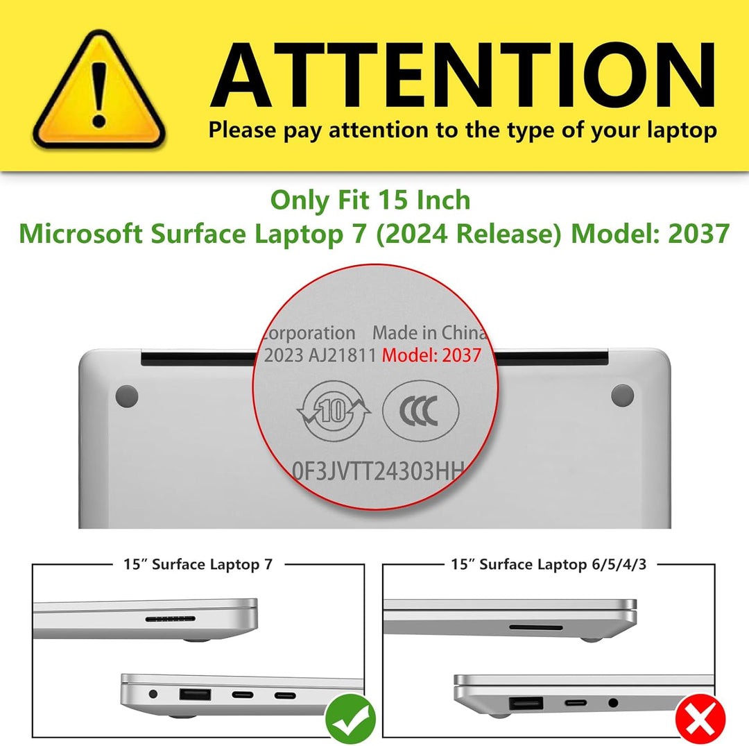 Fintie Hülle Kompatibel mit 15 Zoll Microsoft Surface Laptop 7, Ultradünne Hartschale Schutzhülle Sn