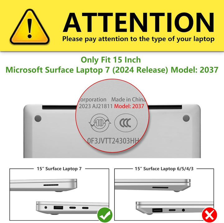 Fintie Hülle Kompatibel mit 15 Zoll Microsoft Surface Laptop 7, Ultradünne Hartschale Schutzhülle Sn