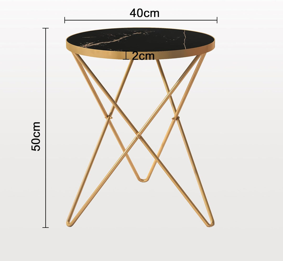 Couchtisch, Beistelltisch rund, Wohnzimmertisch, Kleiner Tisch, Sofatisch für Wohnzimmer, Schwarz Go