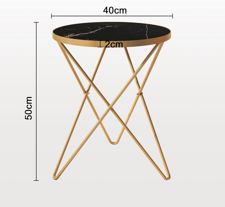 Couchtisch, Beistelltisch rund, Wohnzimmertisch, Kleiner Tisch, Sofatisch für Wohnzimmer, Schwarz Go