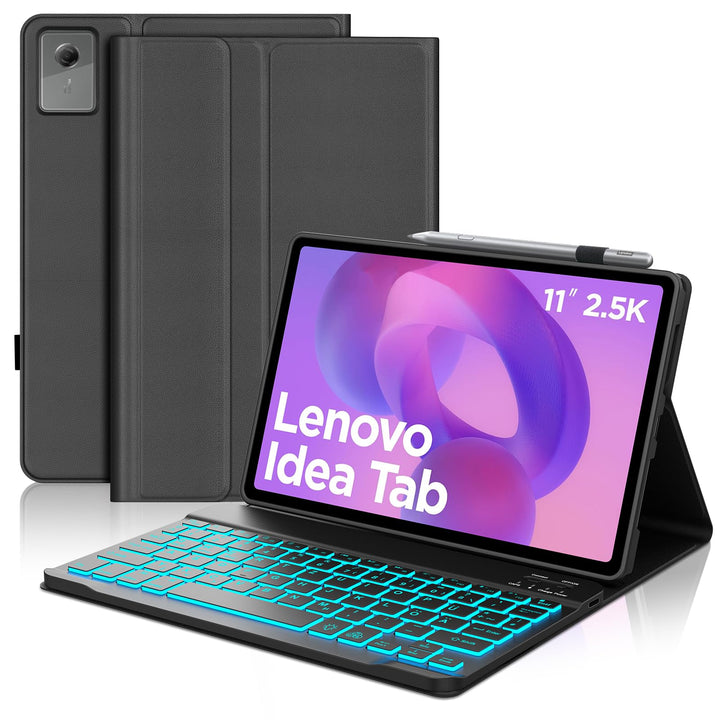 JADEMALL Hülle mit 7-Farben Beleuchtungstastatur für Lenovo Idea Tab 11" (2025) & Tab M11 (2024) TB3
