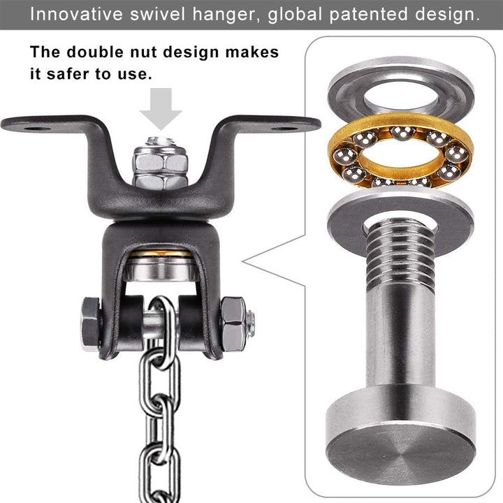 BeneLabel Schaukel Haken Hängematte Haken Hanging Kits, 360 Grad Edelstahl Deckenhaken mit Kette für