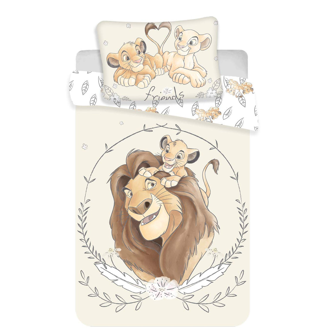 Disney Bettwäsche für Babys, 2-teilig, 100 x 135 cm, 100% Baumwolle, Simba Mufasa