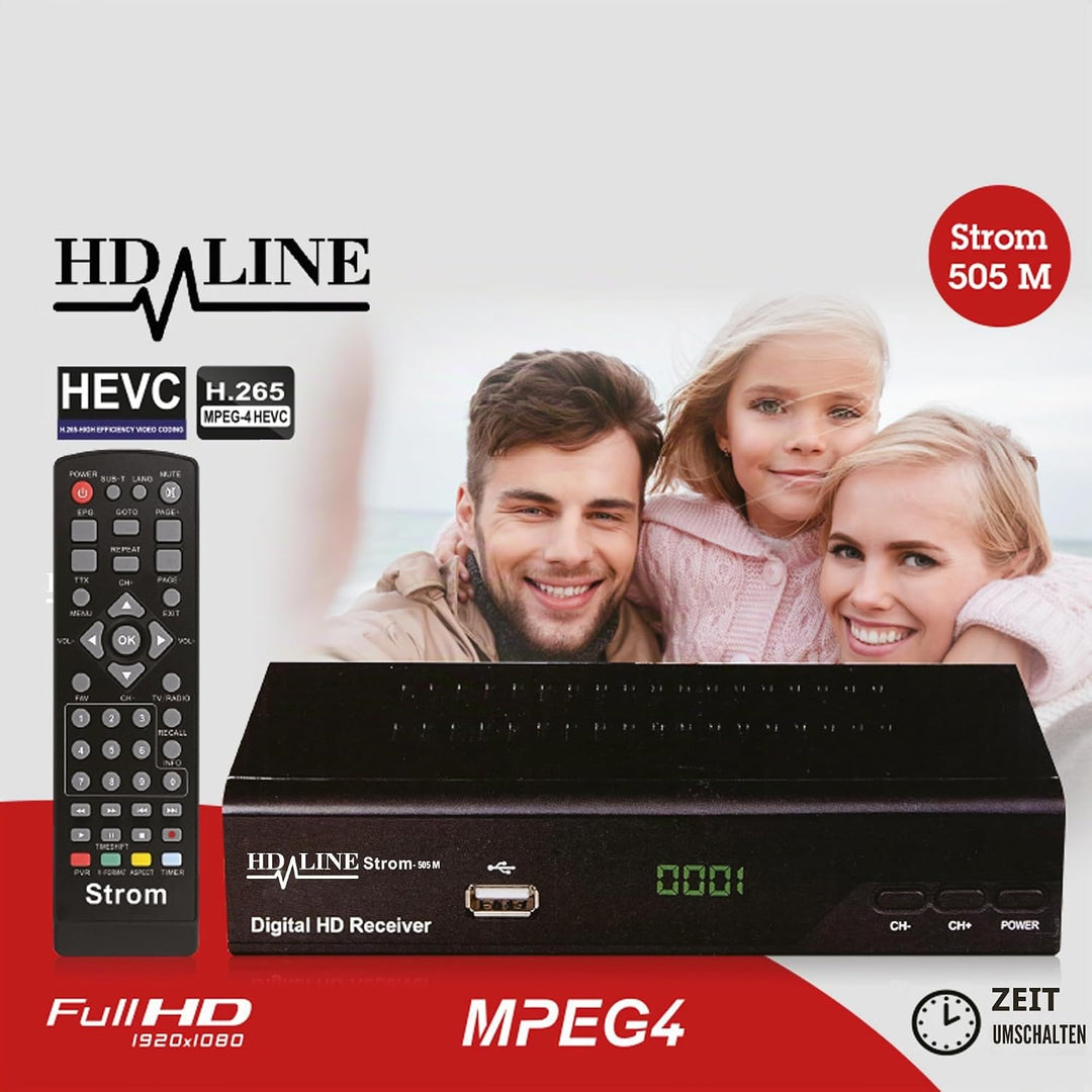 Strom 505 Receiver DVB-T2 / DVB-T - / Receiver Für Digitales H.265 - H.264 / MPEG2 - MPEG4 / 1080i -