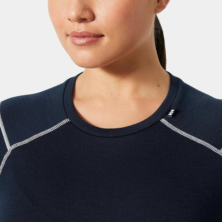 Damen Helly Hansen W Lifa Merino Midweight Crew, Marineblau, L