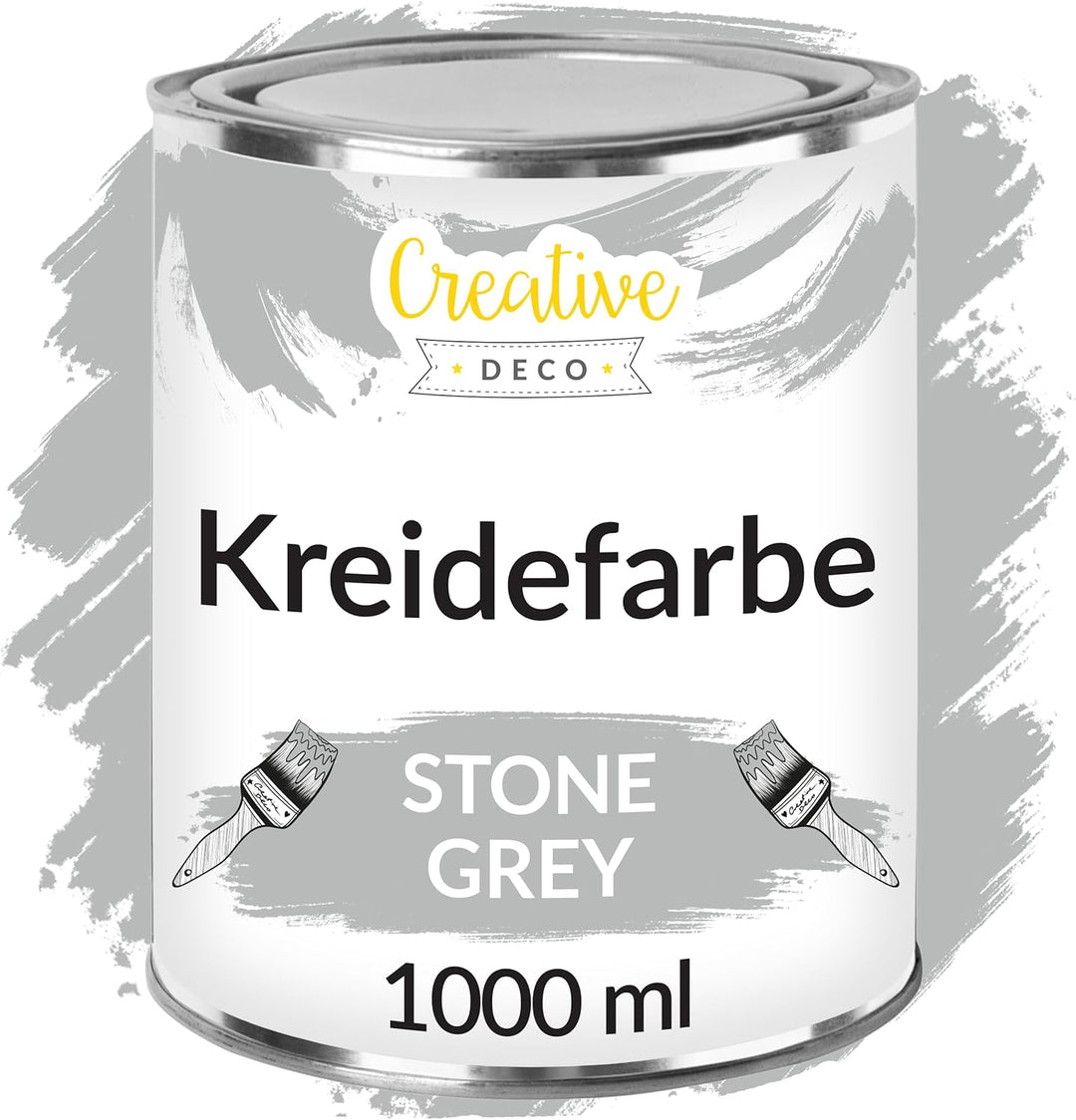 Creative Deco Grau Kreidefarbe für Möbel 1000 ml | Möbellack, Möbelfarbe | Farbe Für Landhaus, Vinta