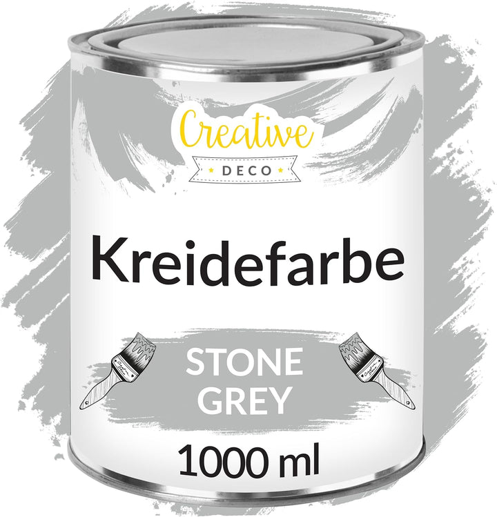 Creative Deco Grau Kreidefarbe für Möbel 1000 ml | Möbellack, Möbelfarbe | Farbe Für Landhaus, Vinta