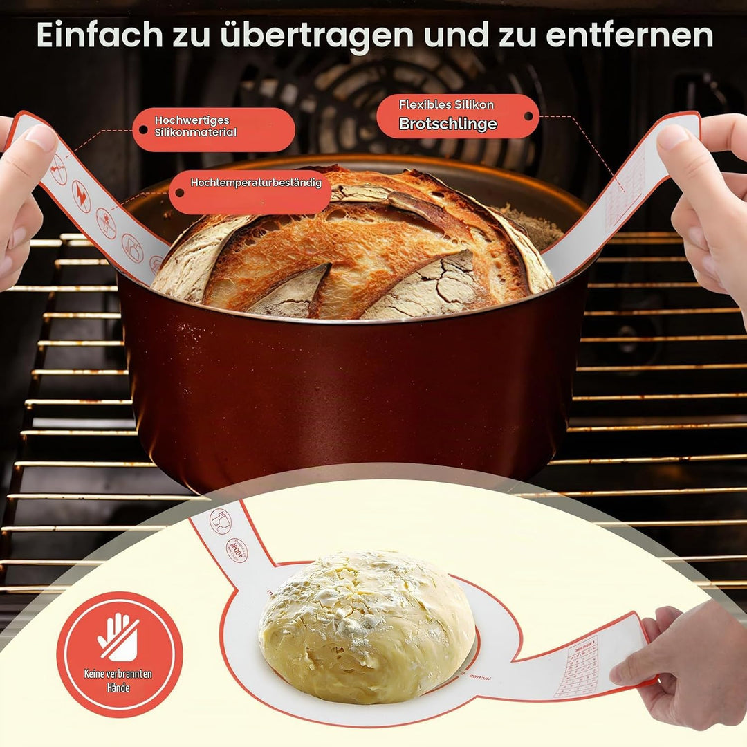 Gärkörbchen aus Baumwollseil für Brot, Sauerteig Starter Set, Komplettset Brot Backen Zubehör Mit Bä