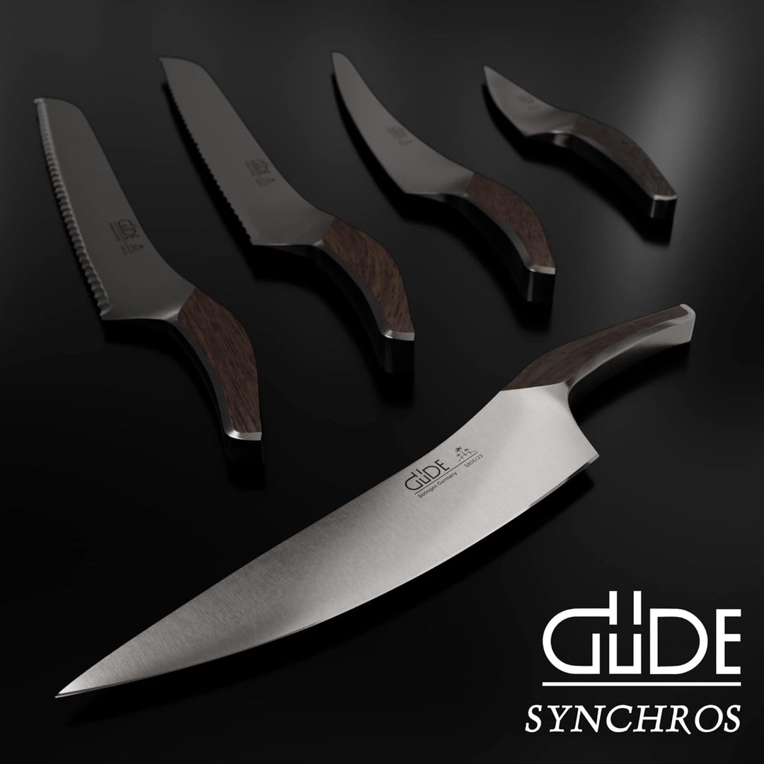 GÜDE Solingen - Kochmesser geschmiedet, 23 cm, Räuchereiche, SYNCHROS, Küchenmesser, Handmade German