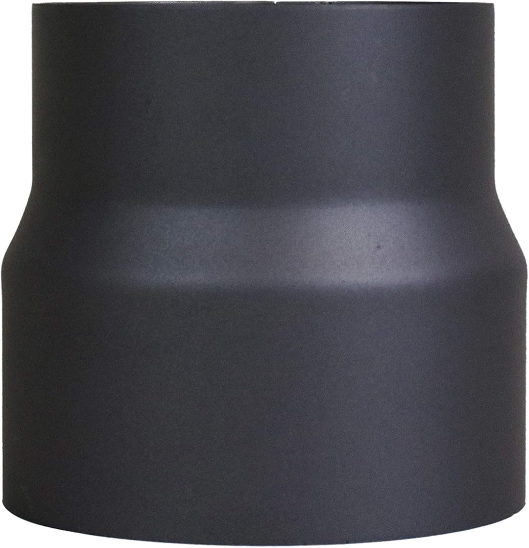 LANZZAS Rauchrohr Ofenrohr Reduzierung Ø 130 mm auf Ø 120 mm schwarz Kaminofen Rohr Reduktion Ofenro