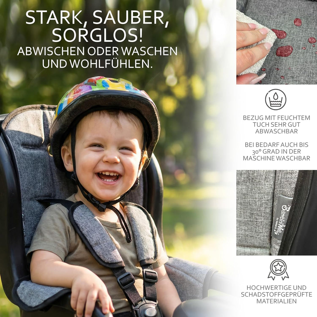 BAMBINIWELT Ersatzbezug Sitzkissen Bezug Auflage für Fahrradsitz kompatibel mit Römer Jockey Sterne