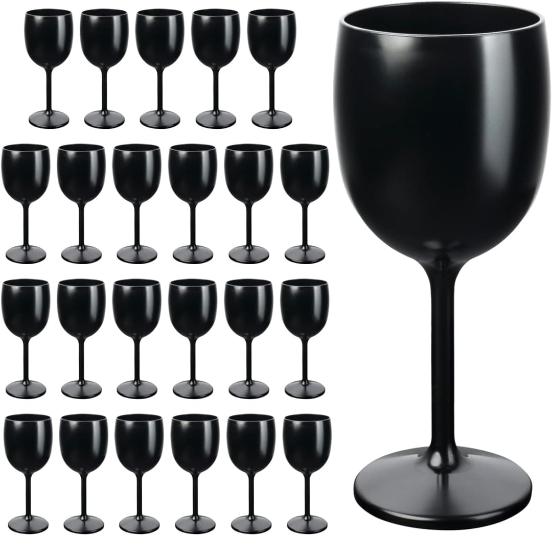 Schramm® Mehrweg Weingläser in schwarz wählbar 6, 12, 24 oder 48 Stück Champagner Glas Sektflöten Se