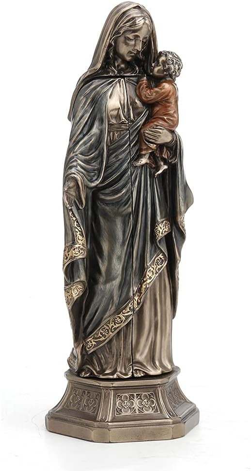 Veronese Design 19,5 cm hohe Madonna und Jesuskind, Triptychon, religiöses Dekor, Geschenk, kaltgego