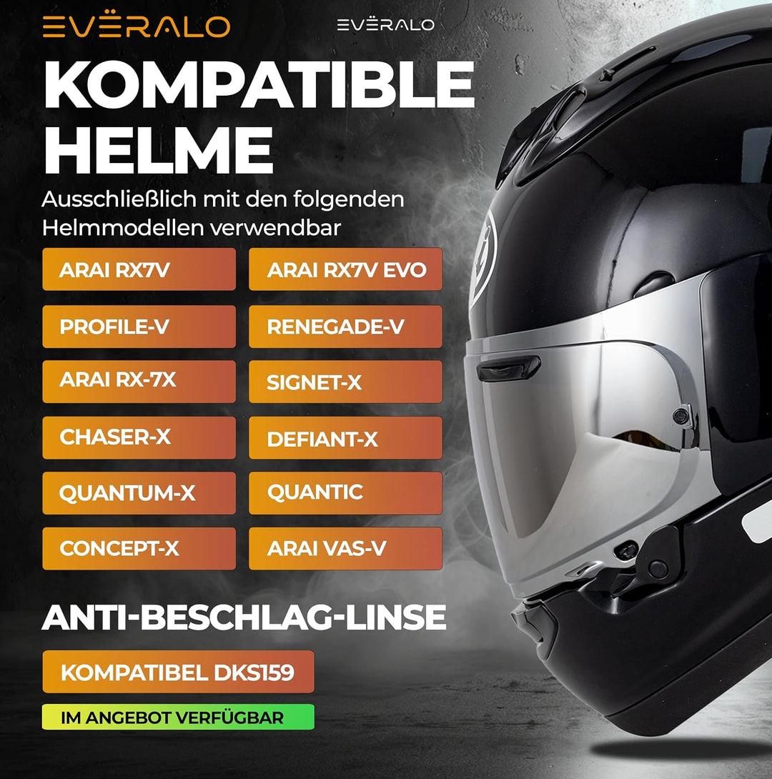 Everalo Kompatibel mit Arai Rx7v Visier - Vas v - Chaser X - Rx7x - Quantum X - Signet X - Defiant X