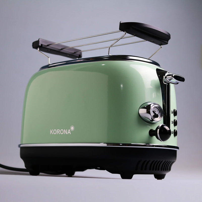 Korona 21665 Toaster | 2 Scheiben | Mint | Röstgrad-Anzeige | Auftauen | Rösten | Aufwärmen | 810 Wa