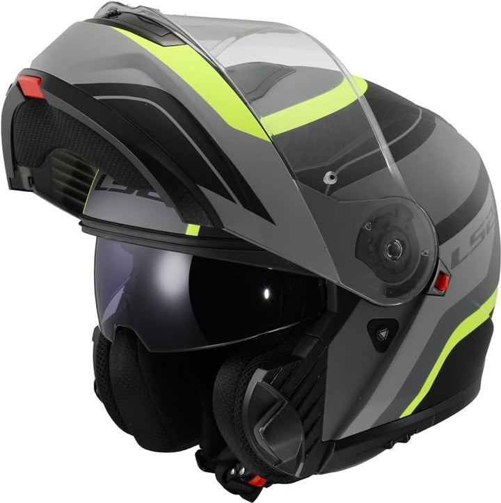 LS2, Klapphelme motorrad STROBE II MONZA mat black H-V yellow, XL XL mat black H-V yellow, XL mat bl