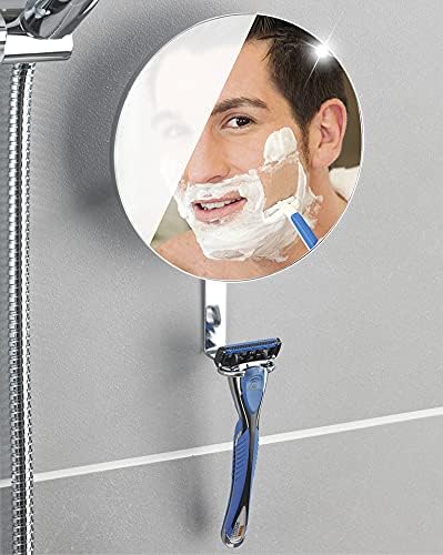 WENKO Turbo-Loc® Antibeschlagspiegel Edelstahl - beschlagfreier Duschspiegel, Rasierspiegel, Spiegel