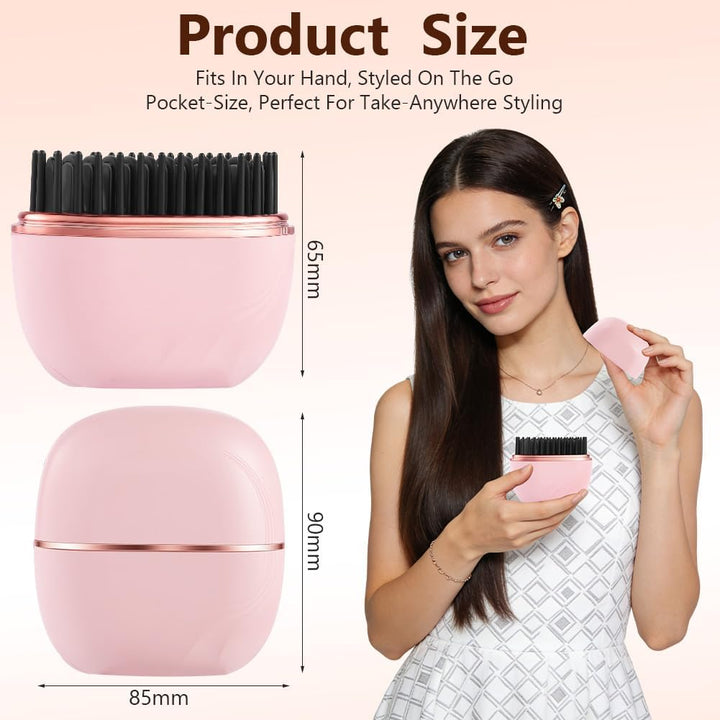LOPHE Mini Hair Straightener Brush, Tragbare Taschen-Glättbürste 3-stufige Temperaturregelung, Haarg