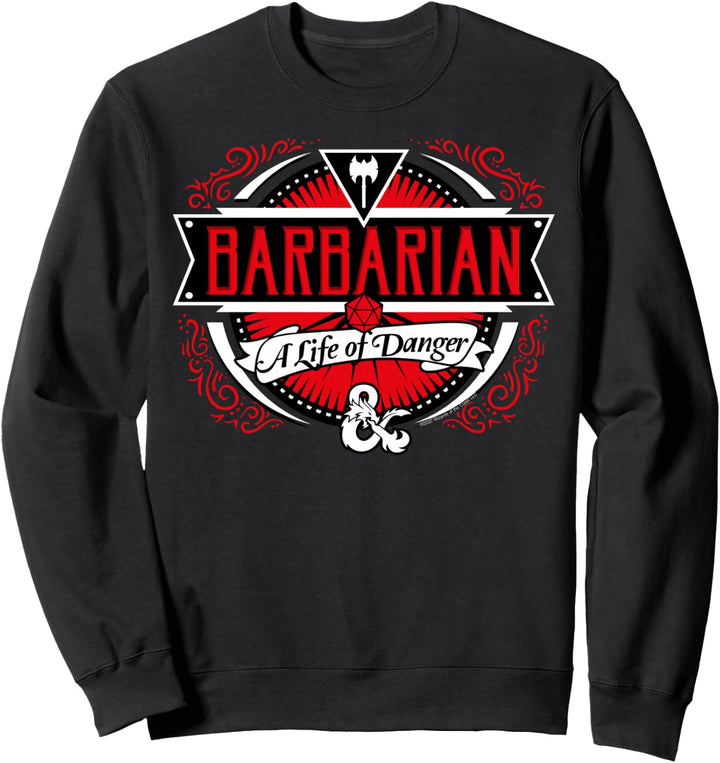 Dungeons &amp; Dragons Barbarian A Life Of Danger Logo Sweatshirt