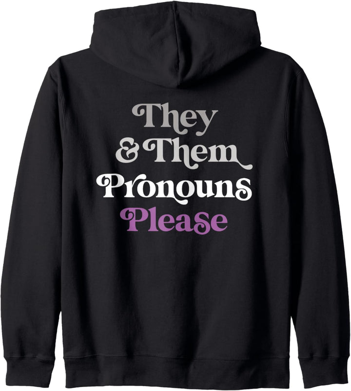 They & Them Pronouns Please Asexual LGBTQIA Ace Pride Flag Kapuzenjacke