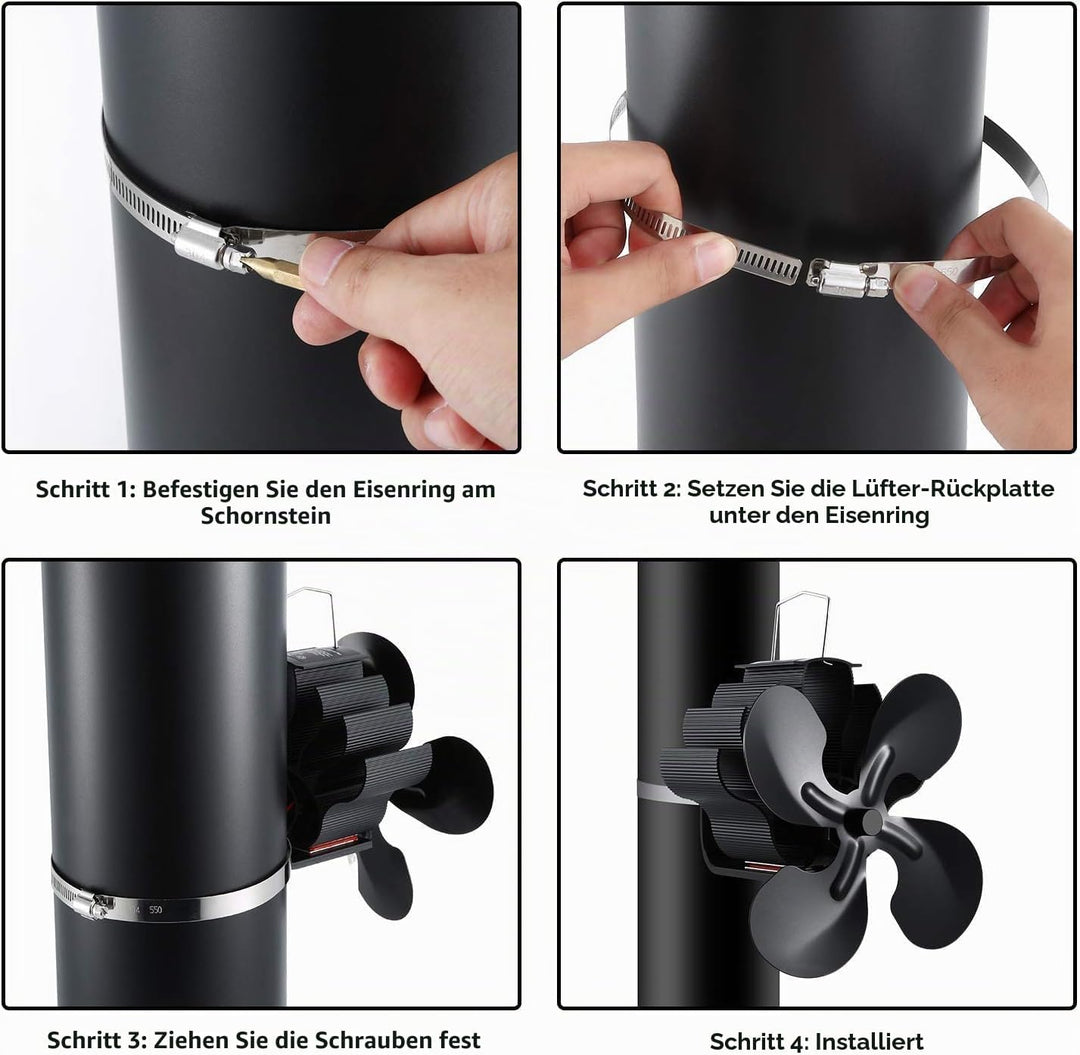 Kaminventilator Stromloser, Kaminventilator Lüfter Wärmebetriebener Ofenventilator,Kaminlüfter für k
