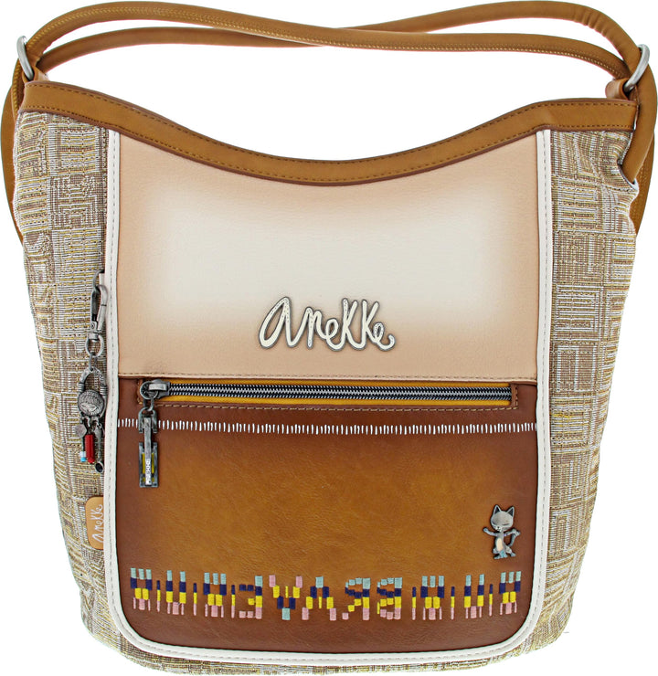 Anekke Damen Schultertasche in Rucksack Umwandelbar, bunt