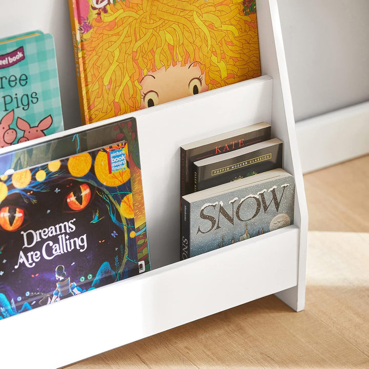 SoBuy Bücherregal Kinder Montessori Kinderregal mit 4 Ablagefächern Regal Kinderzimmer Spielzeug Auf