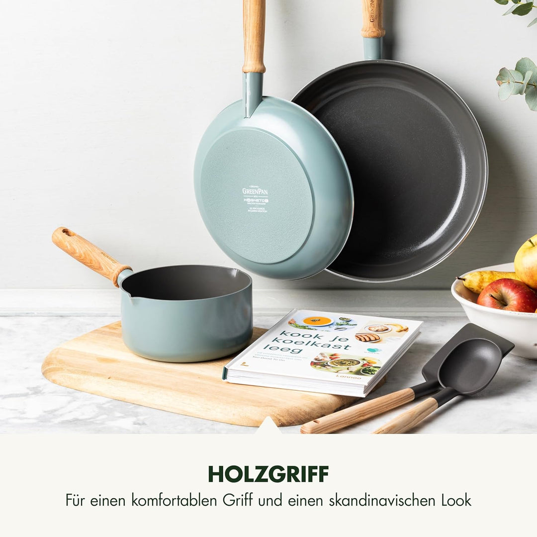 GreenPan Mayflower Gesundes Keramik-Kochgeschirr-Set mit 5 Töpfen und Pfannen, Inklusive Bratpfannen