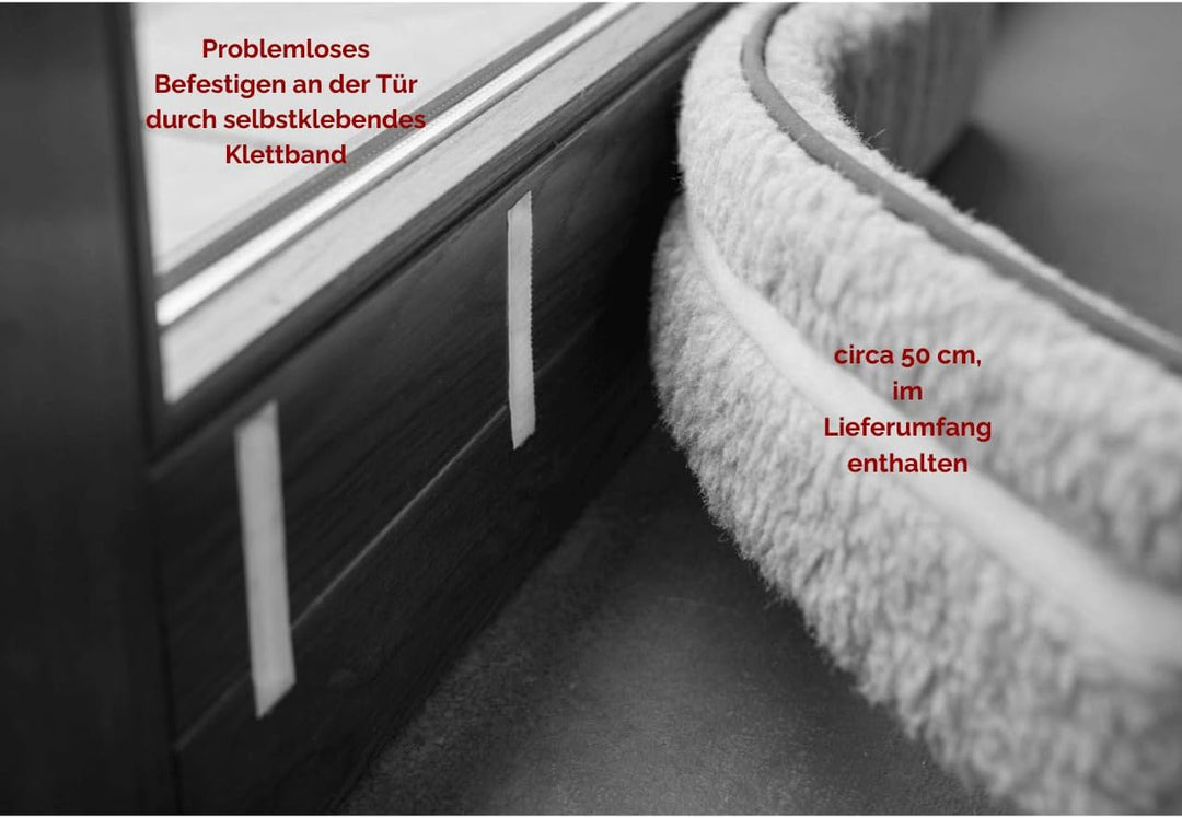 K. & N. Schurwolle 550 Schurwoll-Zugluftstopper für Türen 100 cm, Hellbraun