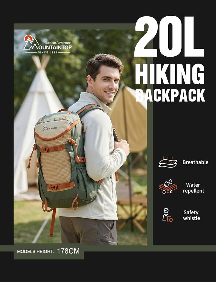 Mountaintop 20L Wanderrucksack Herren Damen Trekkingrucksack Reiserucksack Outdoor Rucksack Trekking