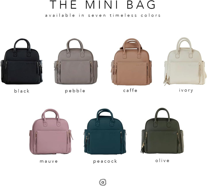 Ayla &amp; Co Mini-Tasche, Übergangs-Minimal-Wickeltasche, veganes Leder, mit erweiterbaren Taschen, int