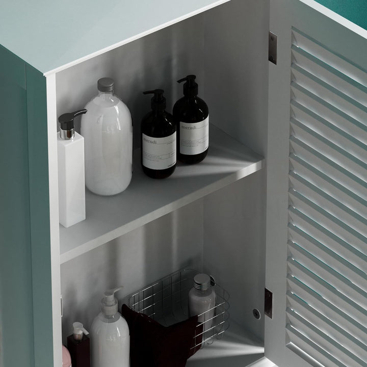 Bath Vida Badezimmerschrank, Einzeltür, Wandmontage, Weiss, Holz Einzeltür, Rollladen, Einzeltür, Ro