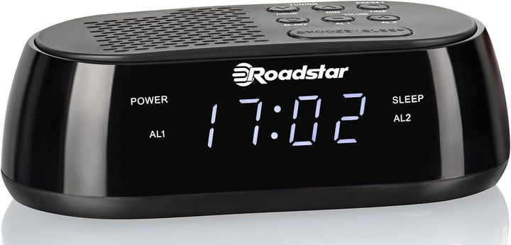 Roadstar CLR-2477 Radiowecker, Digitaler Radio PLL-FM, Zwei Weckzeiten und Schlaf Timer, USB-Anschlu