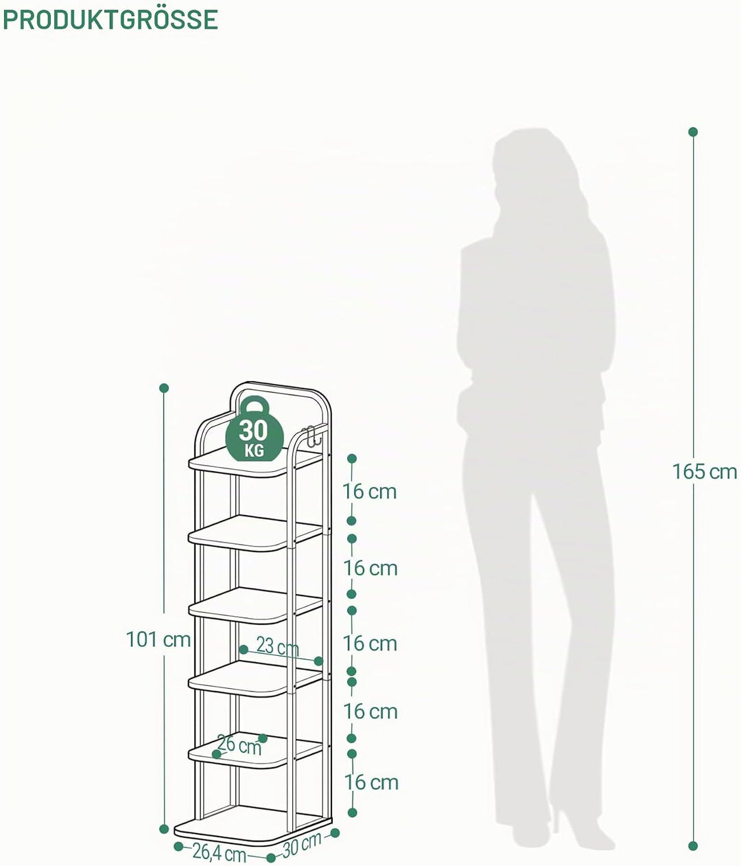 Hzuaneri Vertikales Schuhregal, 6-Stöckige Schuhregale, Schuhturm für Kleine Räume, Freistehend, Ver