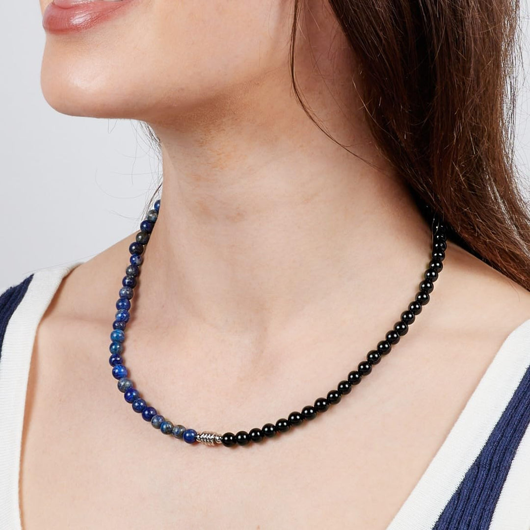 Handgemachte Herren Tigerauge Onyx Perlenkette Kette Natürliche Edelsteine Heilung Kristallschmuck (