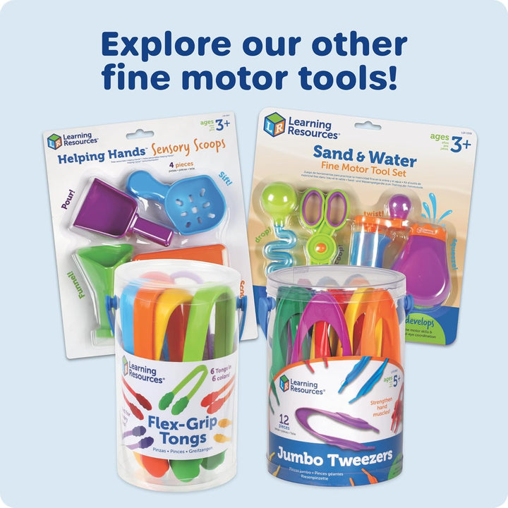 Learning Resources Flex Grip Tongs Pinzette Feinmotorik Greifwerkzeug Set für Vorschule und Kita Han
