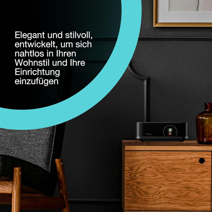 Epson Lifestudio Pop EF-62B Metallic-Schwarz, tragbarer Smart-Projektor, Sound by Bose, Google TV, 4