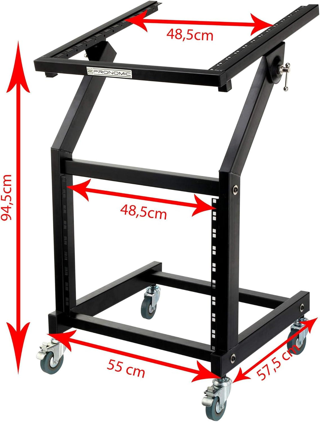Pronomic MXS-600 mobiler Rack Wagen mit 21 Höheneinheiten und Rollen (Maschinenwagen für 19" Geräte,