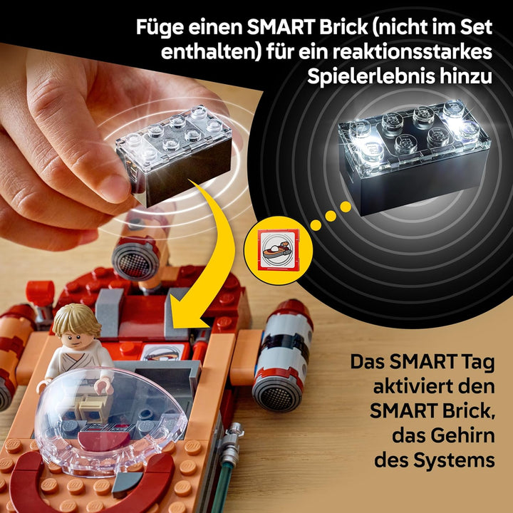 LEGO Star Wars 75420 SMART Play: Lukes Landspeeder - Kompatibles Interaktives Spielzeug inkl. SMART