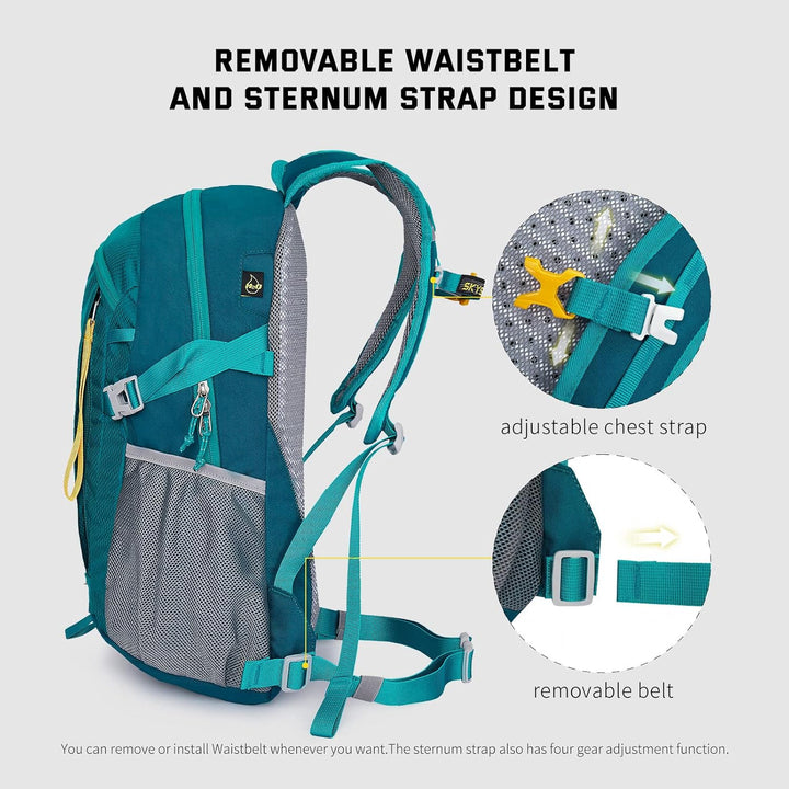 SKYSPER LANTC 20 Leicht Wanderrucksack 20L Klein Rucksack mit Rückenbelüftung Trekkingrucksack aus a