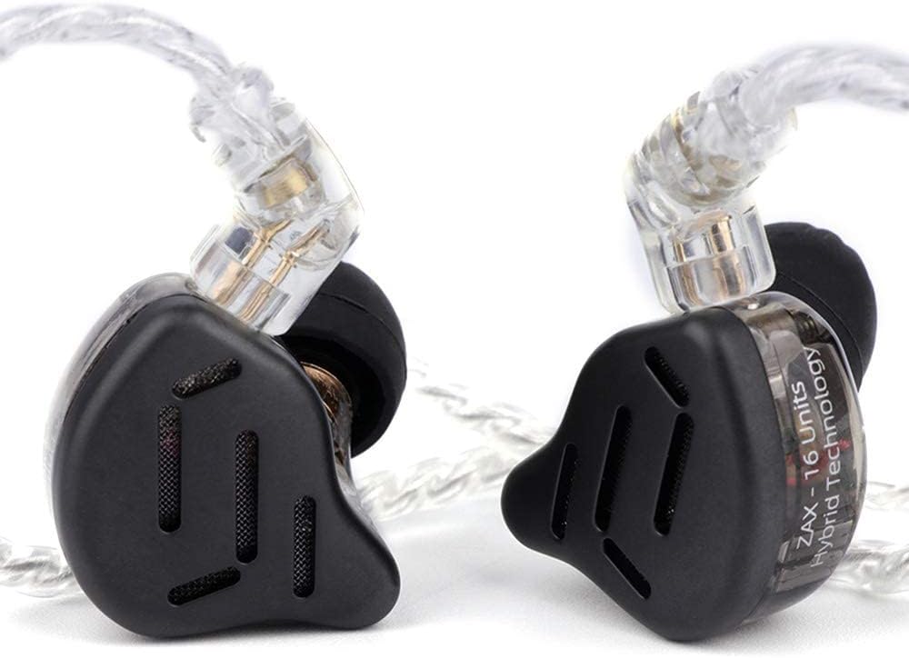 Linsoul KZ Zax 1DD+7BA Hybrid Driver HiFi in-Ear Earphones with Zin Alloy Shell, Detachable 2 Pin 0.